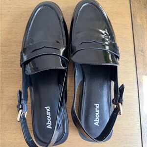 Abound Glossy Black Women's Slingback Loafers